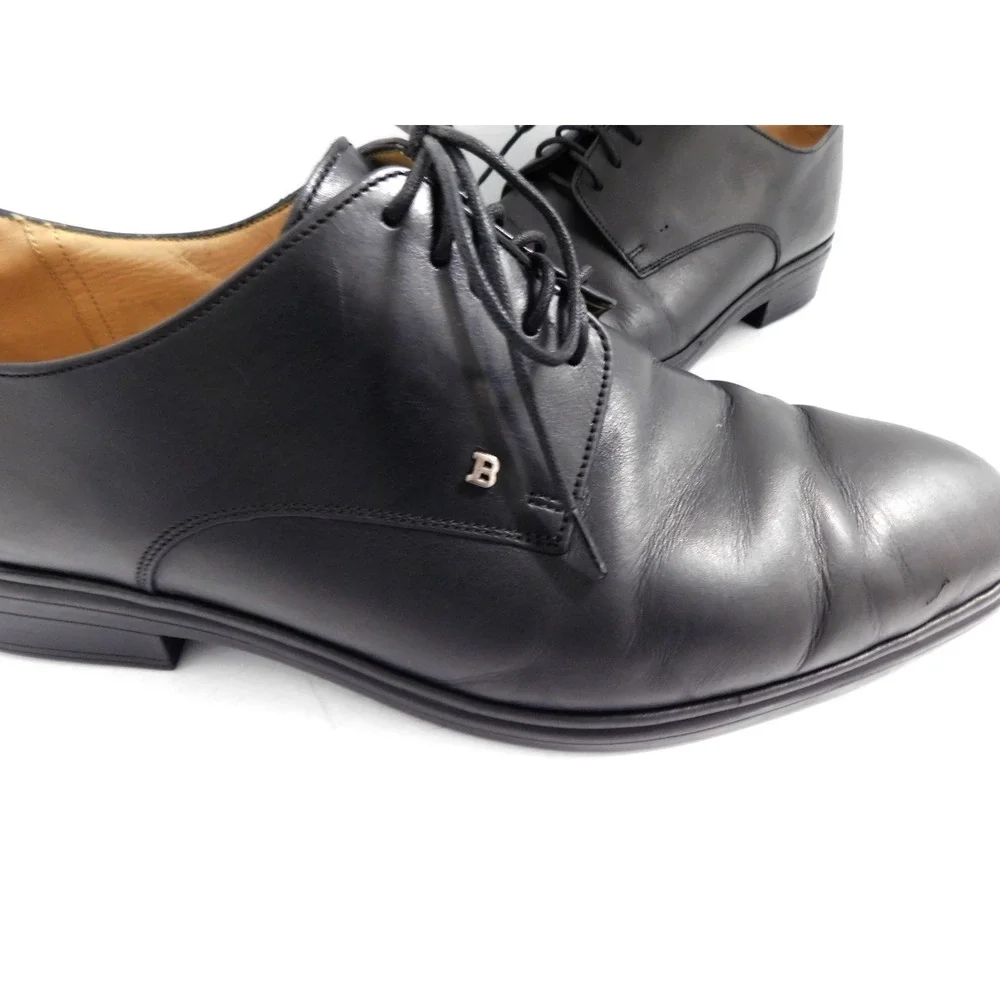 Bally Switzerland Cattford Black Leather Oxford Shoes 10 EEE